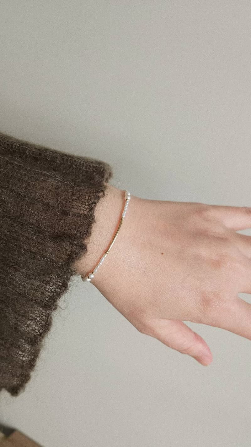 14kgf 淡水珍珠極簡天然石手鍊