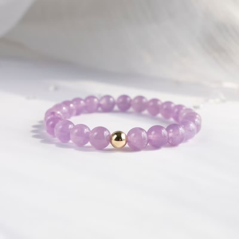 光落心湖 I 薰衣草紫水晶14KGF手鍊 I二月誕生石 智慧之石 貴人運