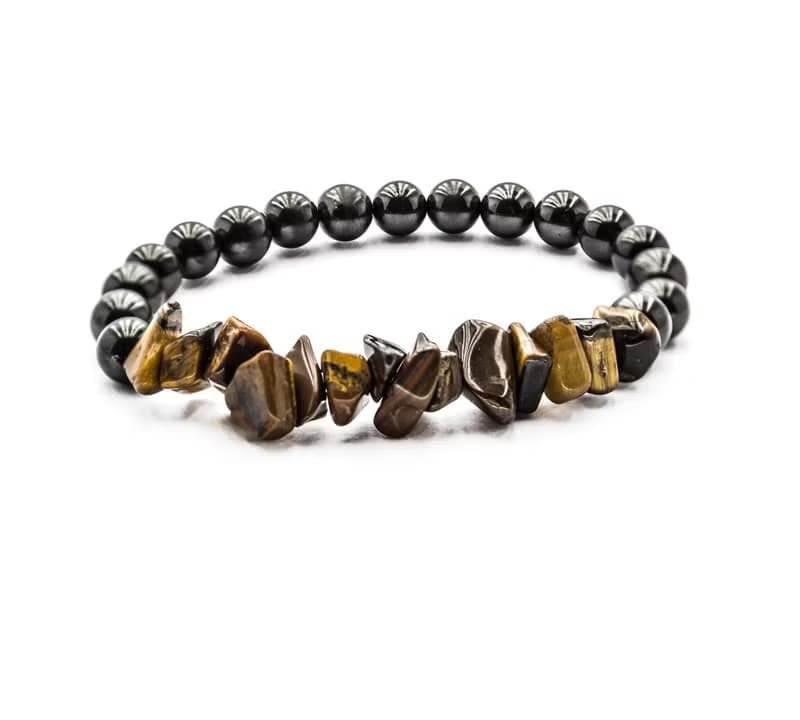 天然次石墨彈力手鏈和虎眼石珠子