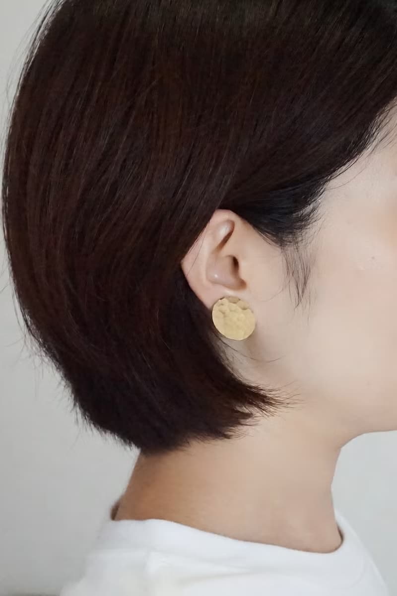 真鍮イヤリング　surface　蝶バネ クリップ式　clip-on earrings