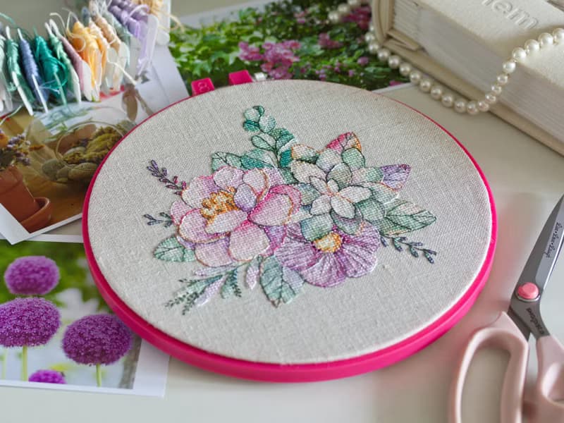 【數位】Floral Bouquet With Succulent PDF cross stitch pattern