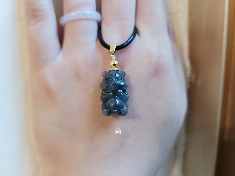 【親翠】天然翡翠 奶兇冰烏雞胖肚萌猛虎項鍊 生肖 虎 送禮首選