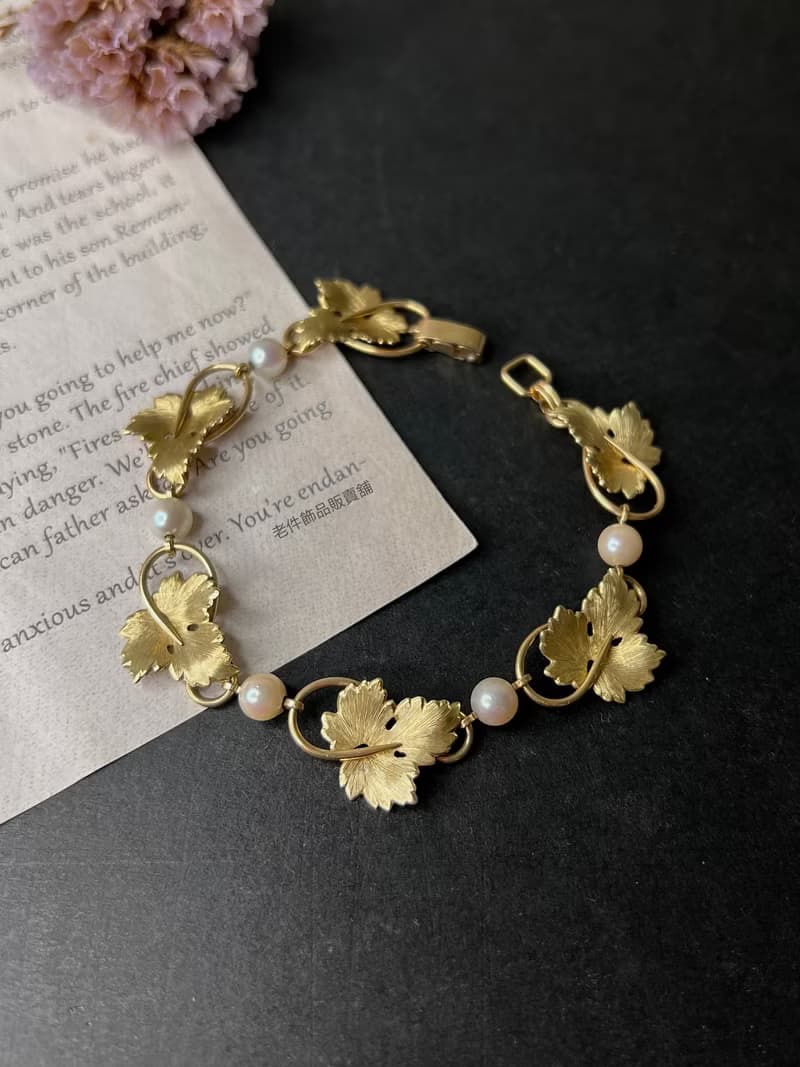 Krementz 14K包金珍珠葡萄手鍊