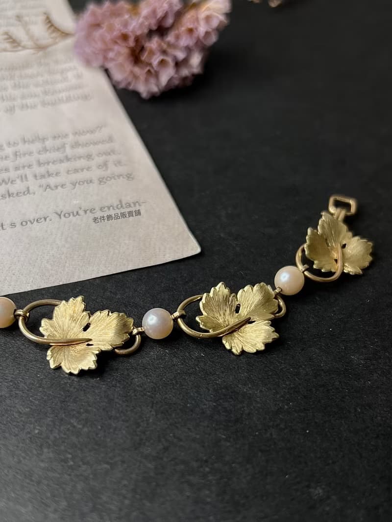 Krementz 14K包金珍珠葡萄手鍊