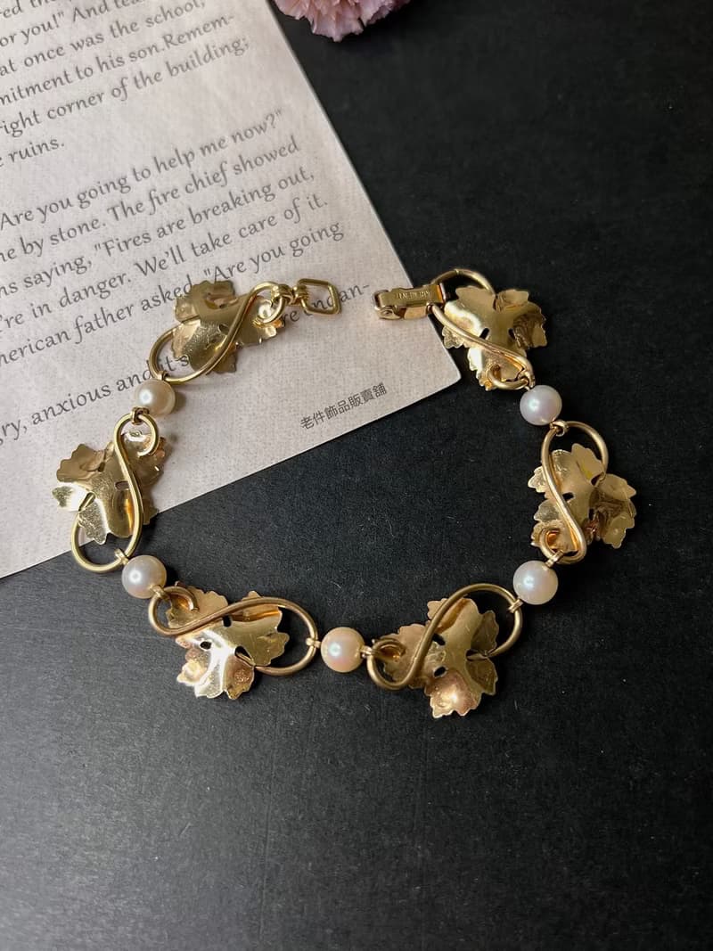 Krementz 14K包金珍珠葡萄手鍊