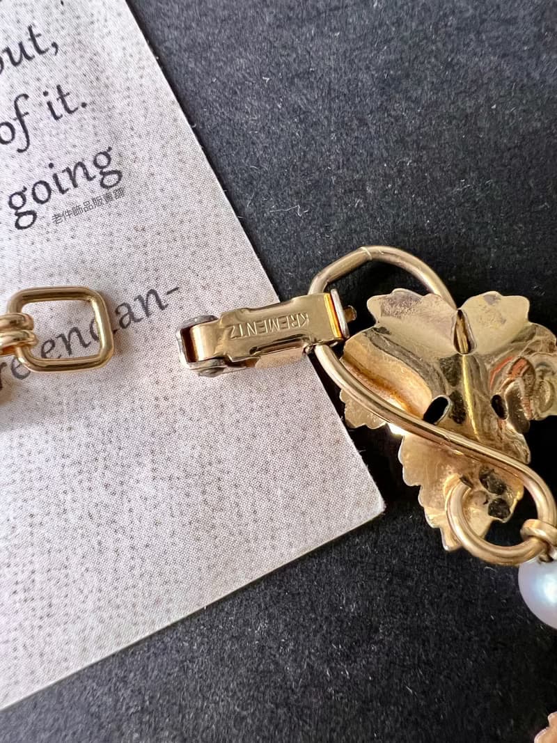 Krementz 14K包金珍珠葡萄手鍊