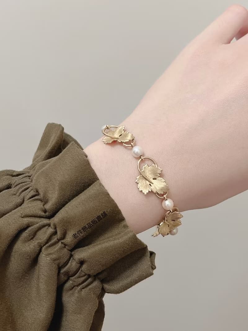 Krementz 14K包金珍珠葡萄手鍊