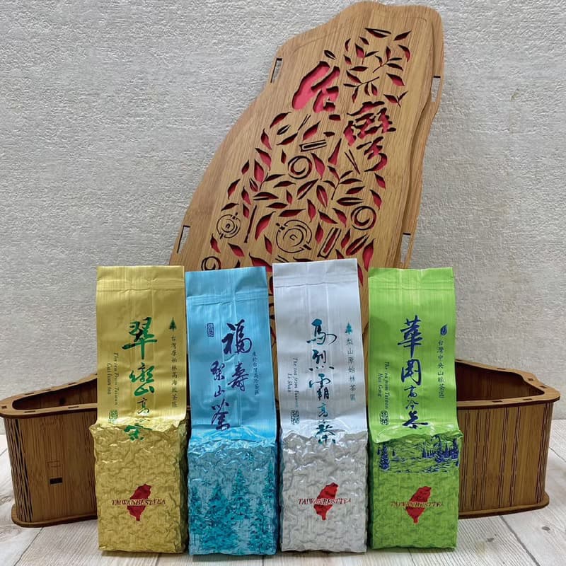 台灣茶禮 | 日式典雅竹製手提箱禮盒 (150克X4/盒)