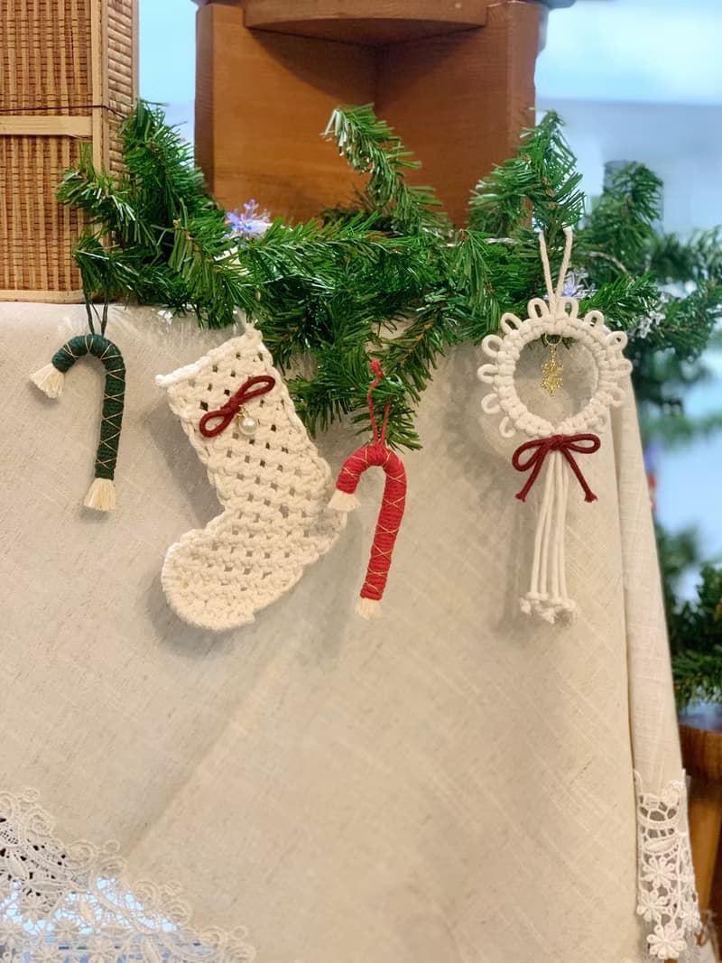 【Macrame DIY材料包】北歐風 聖誕樹掛飾 I 掛旗  節慶限定優惠