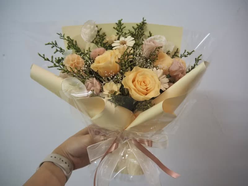 心想事橙 蜜橙永生花束_貳伍花坊