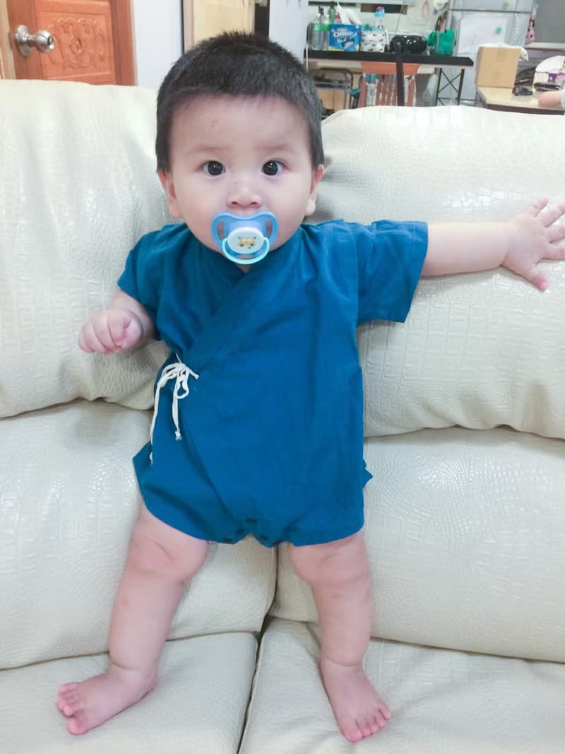 包屁甚平-棉麻12 將太壽司 嬰幼兒 寶寶 包屁衣和服 浴衣 禮盒新