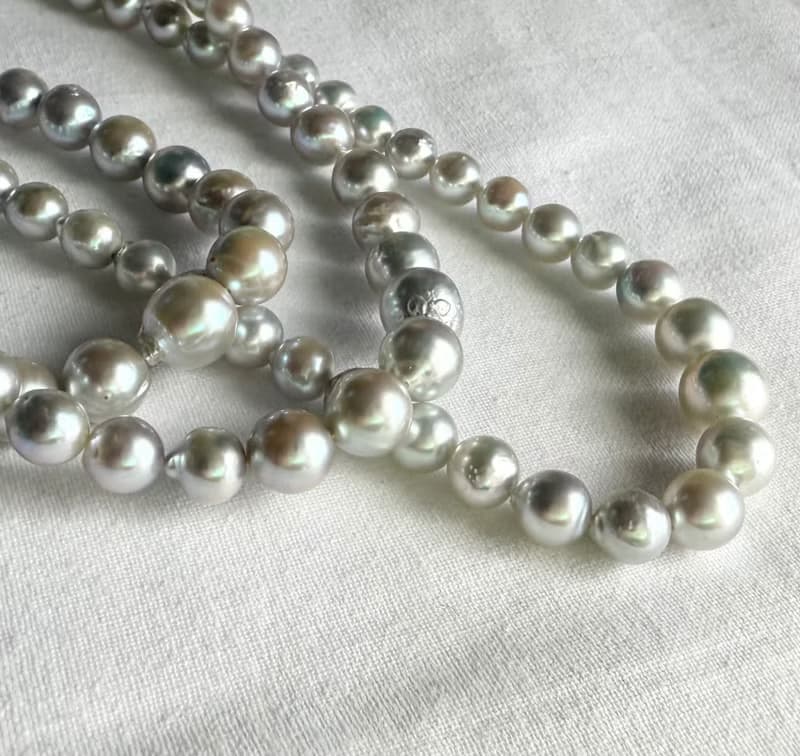 Akoya pearl 3 strand necklace  sea pearl