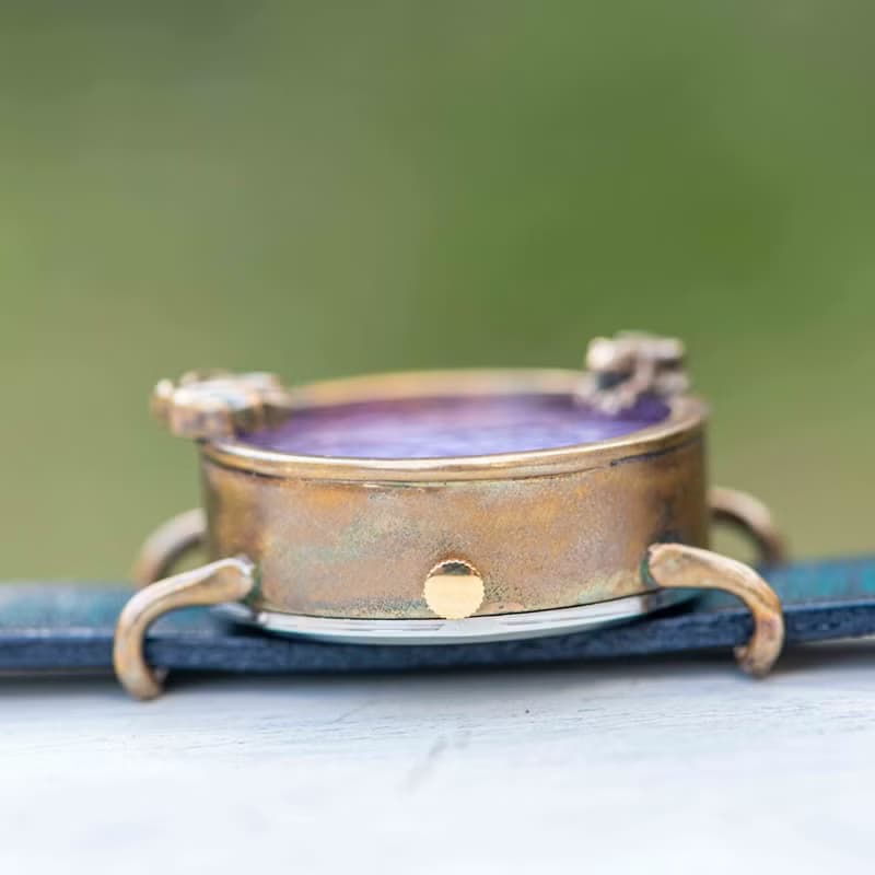 凝望蓮花的青蛙款手錶M淡紫色