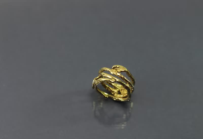 質感系列-樹枝小葉黃銅戒