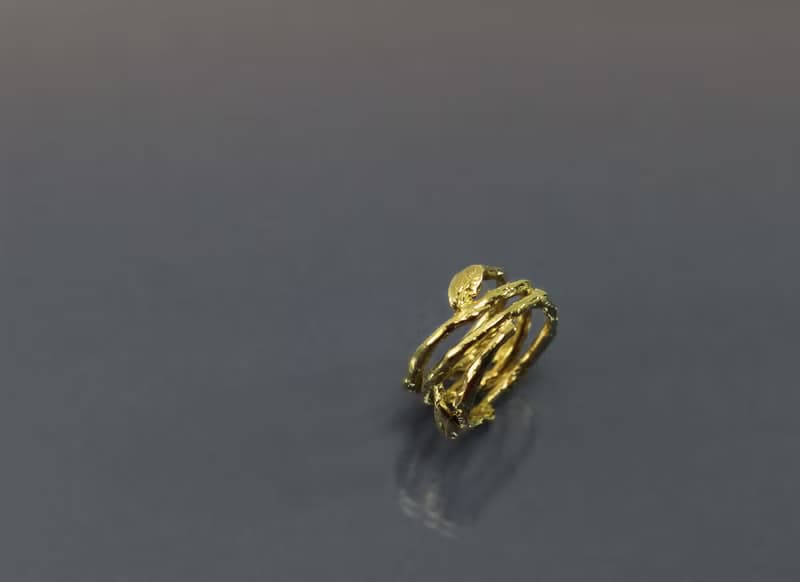 質感系列-樹枝小葉黃銅戒