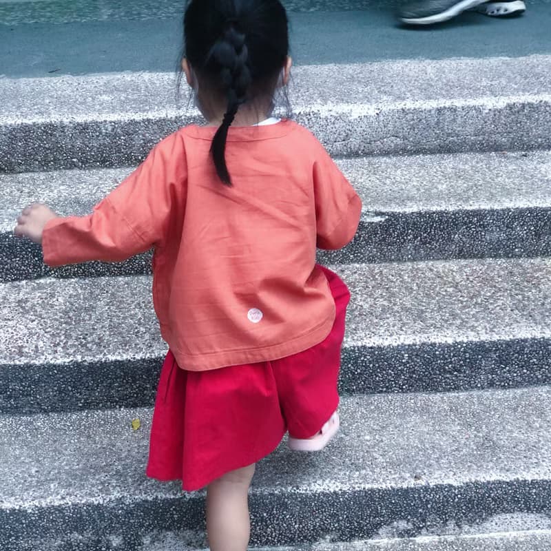 春夏秋三季-甜橘色亞麻開衫小外套罩衫