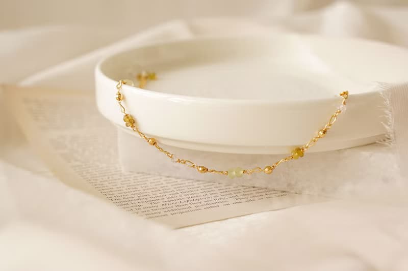 正能量 x 黃蛋白石 白水晶 石英石 碧璽 K金  【繁星點點】 手鍊