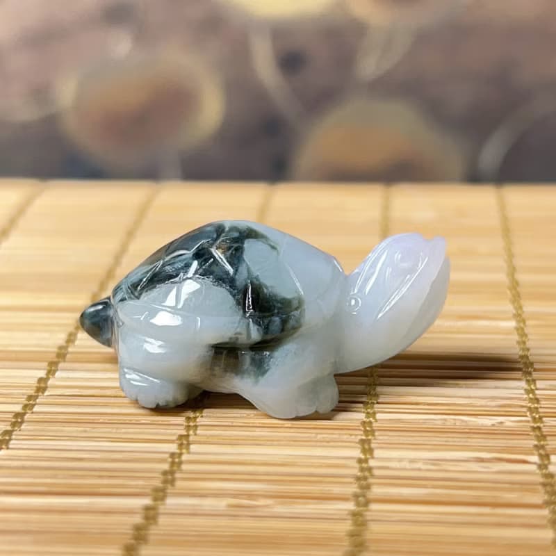 【吉祥‧長壽】飄花翡翠烏龜 | 天然緬甸A貨翡翠 | 送禮