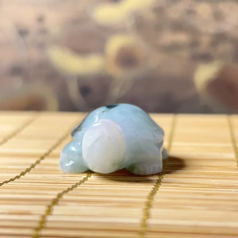 【吉祥‧長壽】飄花翡翠烏龜 | 天然緬甸A貨翡翠 | 送禮