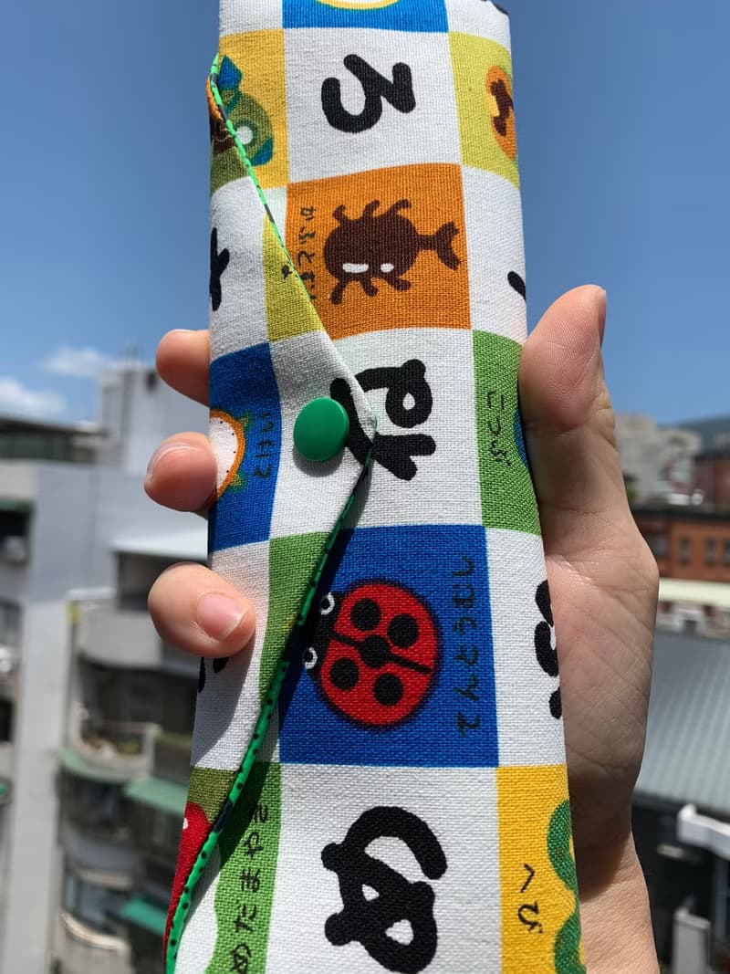 文青風環保筷袋 小食堂 綠 防水 手作餐具袋.交換禮物.