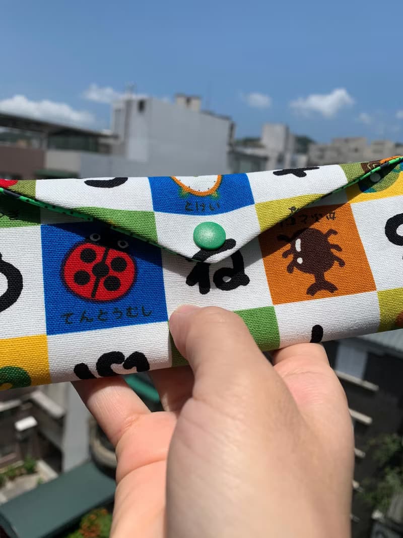 文青風環保筷袋 小食堂 綠 防水 手作餐具袋.交換禮物.