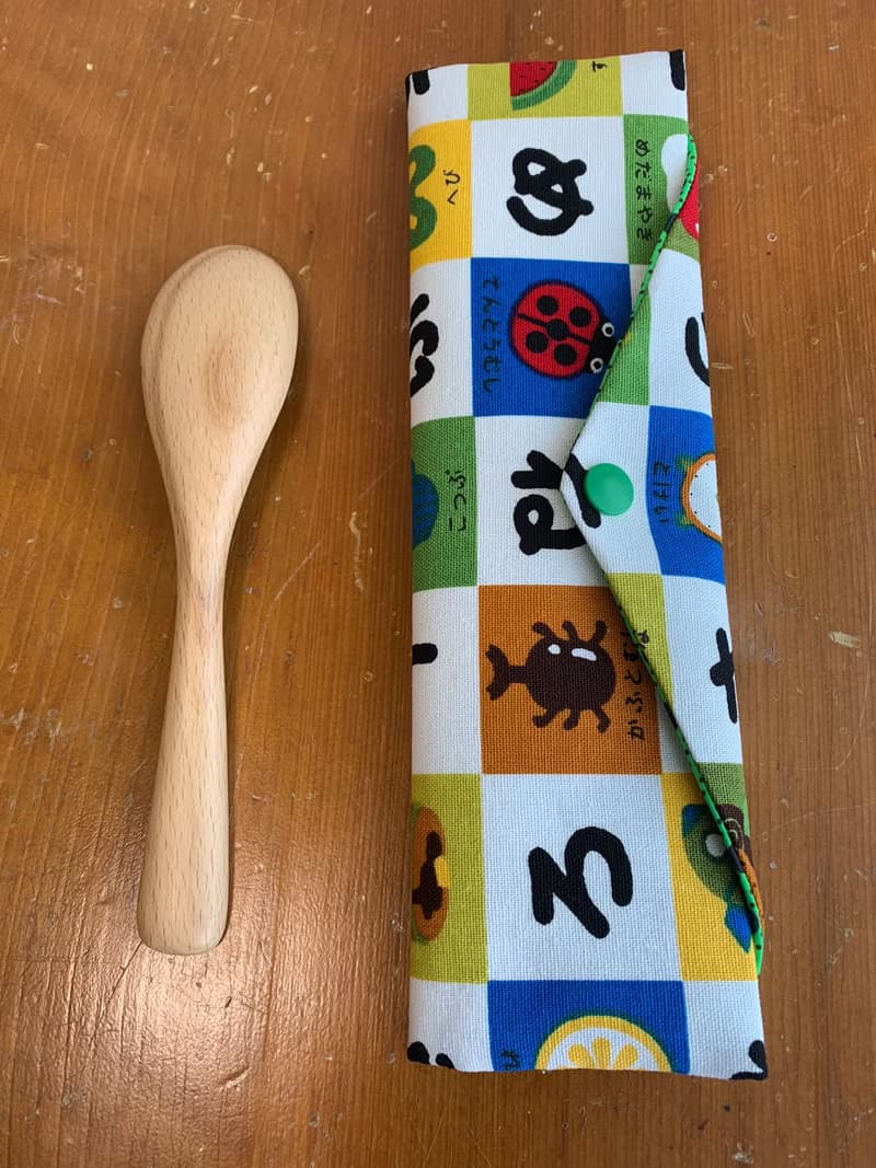 文青風環保筷袋 小食堂 綠 防水 手作餐具袋.交換禮物.