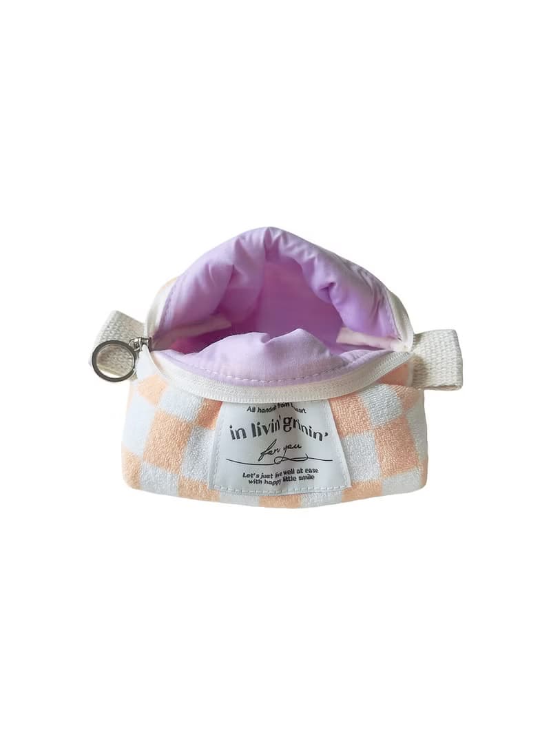terry checker pouch S_apricot