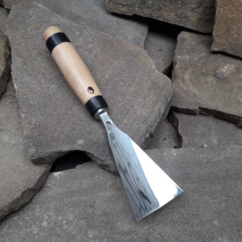 Forged chisel. Heavy Duty. Gouge chisel. Fish Tail. Forged tool for woodcarving.