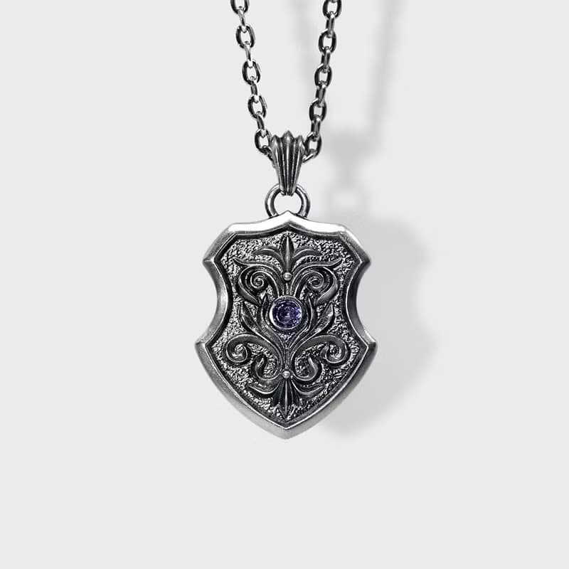 AZOTH | 巴洛克騎士盾項鍊 丹泉石