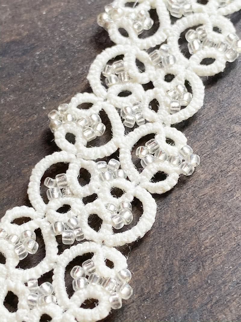精緻手工梭織米白手錬 Tatting Bracelet 手鏈 手鍊 手環 梭織