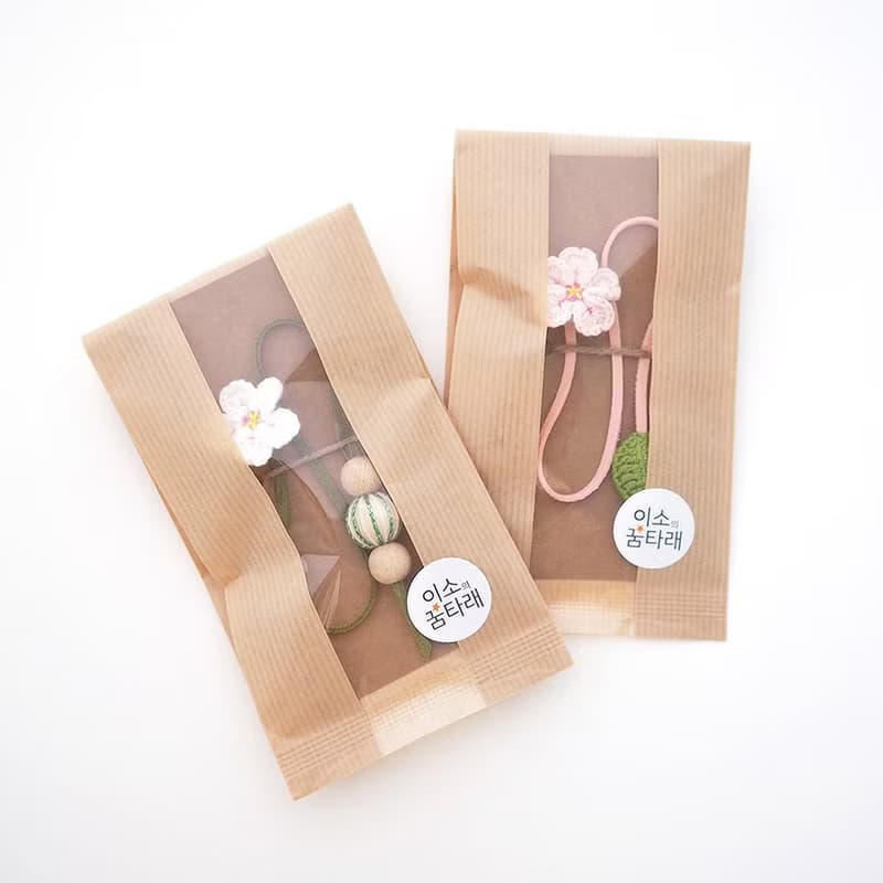 Crocheted Cherry Blossom Flower Bookmark