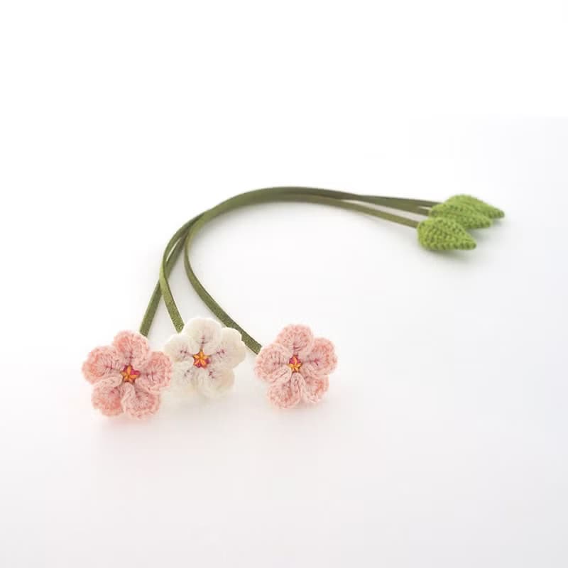 Crocheted Cherry Blossom Flower Bookmark
