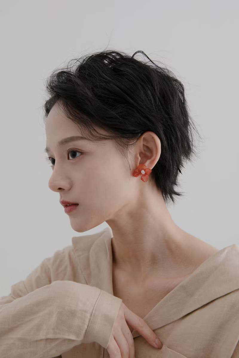 真花耳環-Amber Earrings