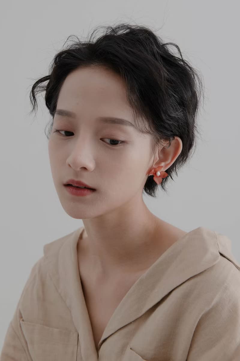 真花耳環-Amber Earrings