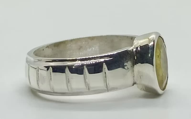 Natural Round Cut 5 Carat Stone Yellow Sapphire Sterling Silver 925 Srilankan