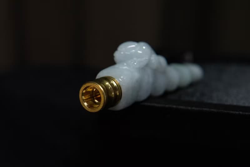 白翡翡翠煙斗 | 天然緬甸玉A貨翡翠 | 送禮