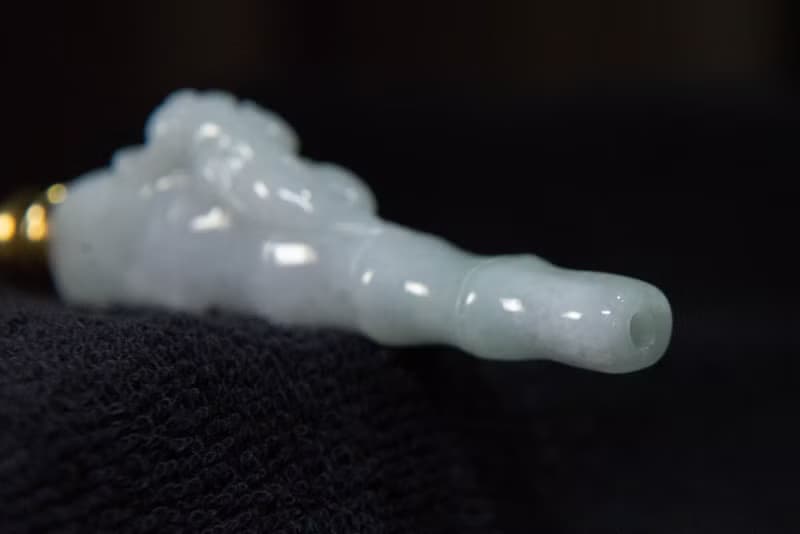 白翡翡翠煙斗 | 天然緬甸玉A貨翡翠 | 送禮
