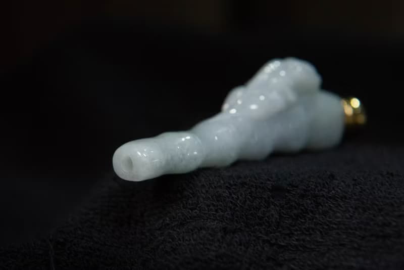 白翡翡翠煙斗 | 天然緬甸玉A貨翡翠 | 送禮