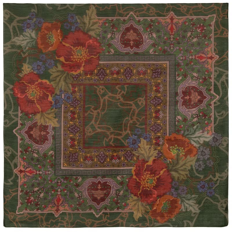 Original Pavlovo Posad Russian Shawl 100% Wool Woolen Scarf 115x115 cm 10465-9