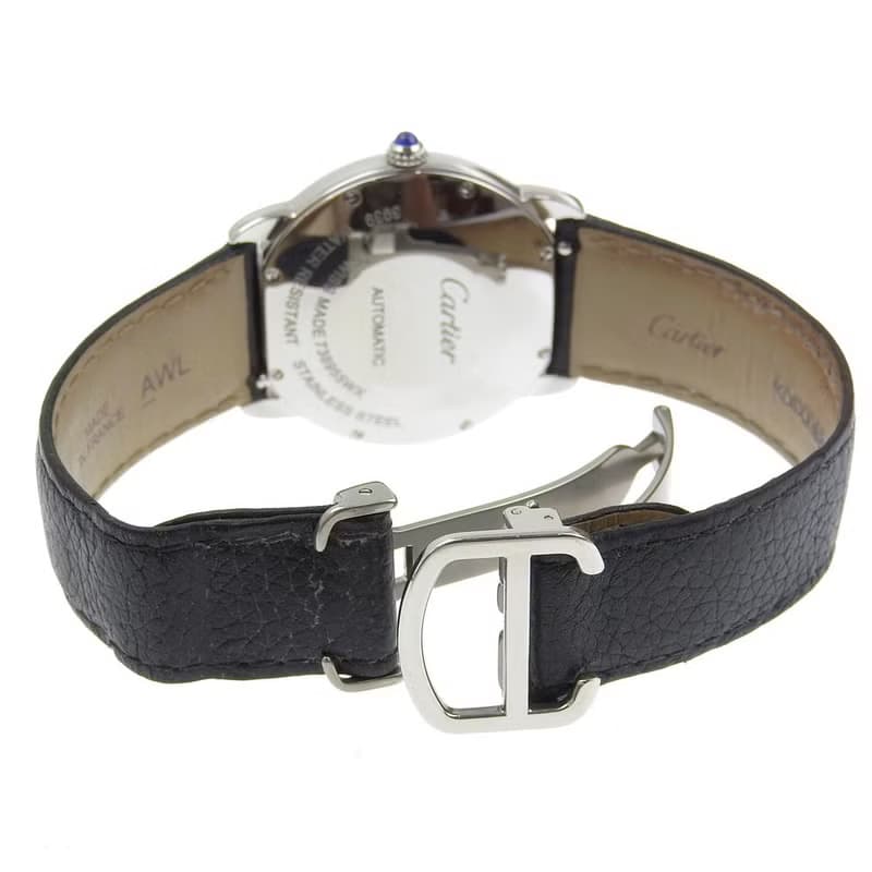 【日本直送】カルティエ CARTIER ロンドソロ 腕時計 WSRN0021 SS × 型押しレザー 自動巻き シルバー文字盤 メンズ【中古】