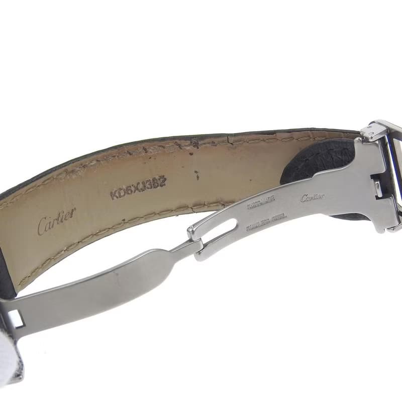 【日本直送】カルティエ CARTIER ロンドソロ 腕時計 WSRN0021 SS × 型押しレザー 自動巻き シルバー文字盤 メンズ【中古】