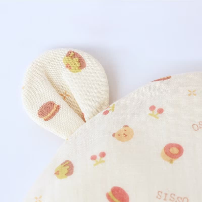 【SISSO有機棉】甜櫻桃開心果二重織連帽紗布巾