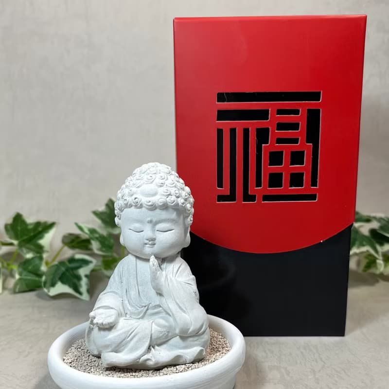 佛像公仔 淨念吉祥小佛之懷慈 小盤套組 藝術香氛擴香 居家香氛