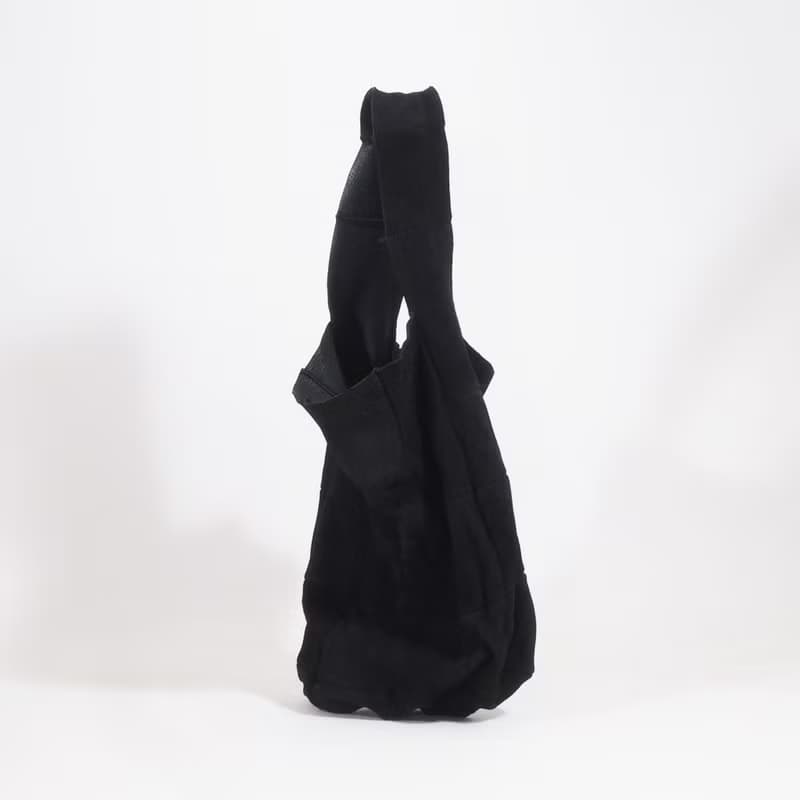 つぎしわbag#黒/本革/山羊革/リバーシブル/手提げ/ハンドバッグ/HB044