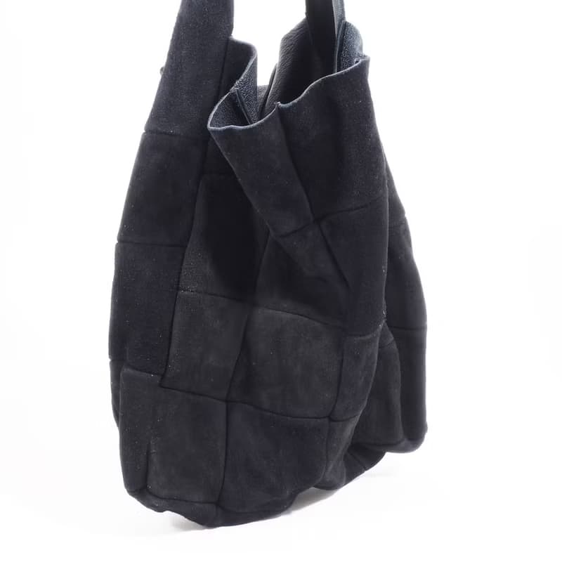 つぎしわbag#黒/本革/山羊革/リバーシブル/手提げ/ハンドバッグ/HB044