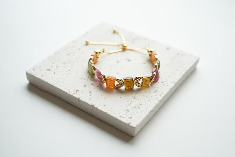 天然碧璽手排14KGF手鏈