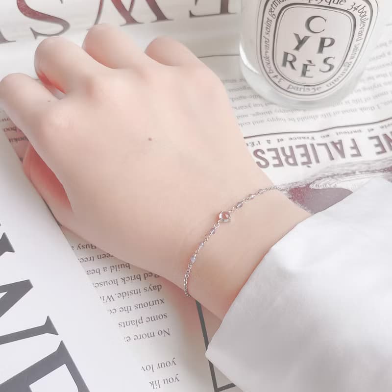 藍托帕石925純銀簡約爪鑲mix堇青石果實手鍊