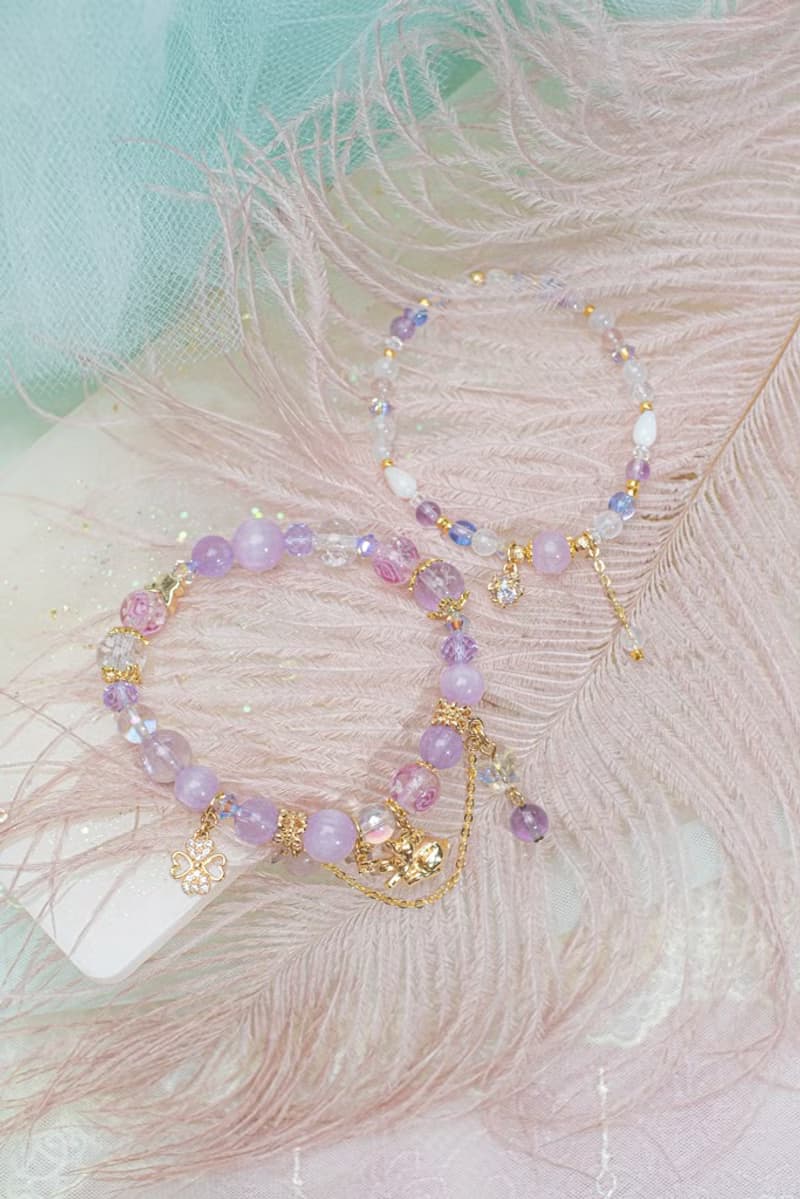 夜鹿幽谷天然貓眼紫理輝石手鍊