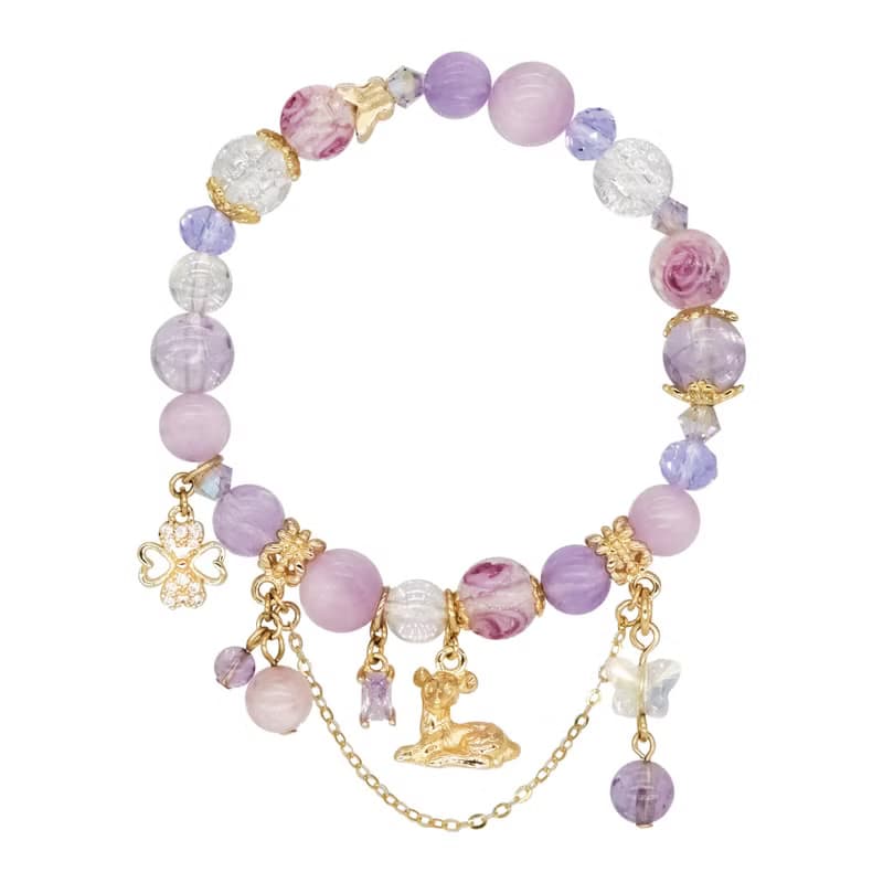 夜鹿幽谷天然貓眼紫理輝石手鍊