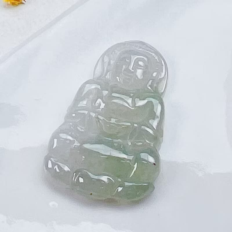 冰種飄綠翡翠觀音菩薩項鍊 | 天然緬甸玉翡翠A貨 | 送禮